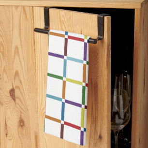 Linge De Cuisine Grille arc-en-ciel colorée avec espace négatif