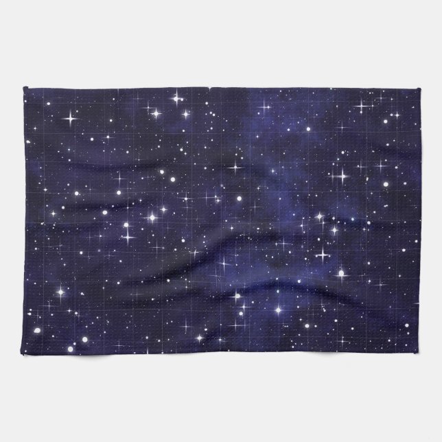 Linge De Cuisine Grille étoilée de ciel nocturne (Horizontal)
