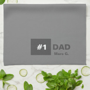 Linge De Cuisine Gris Blanc Numéro Un Papa