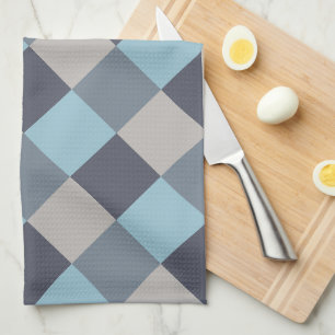 Linge De Cuisine Gris Bleu de truite Plaid de coton
