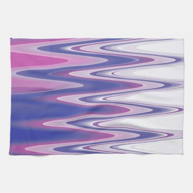 Linge De Cuisine gris bleu Fuchsia (Horizontal)