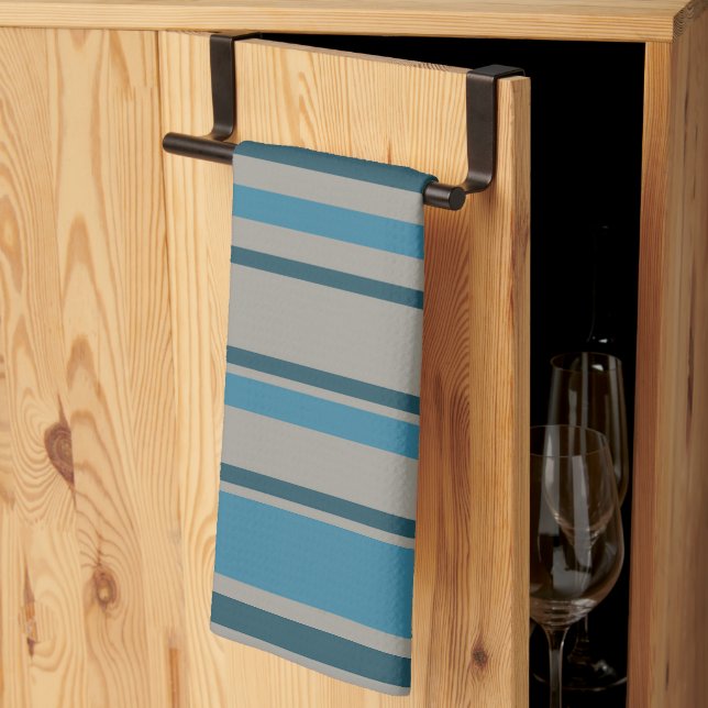 Linge De Cuisine Gris et bleu (Pliage en tiers)
