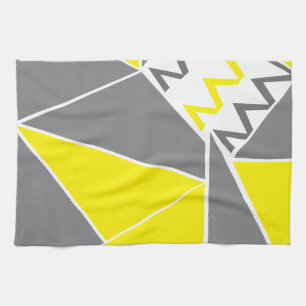 Linge De Cuisine Gris jaune Chevron rayure géométrique