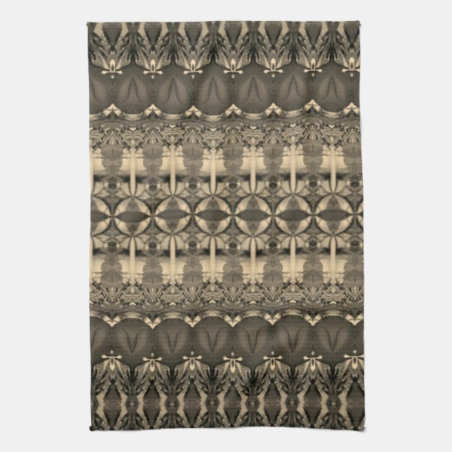 Linge De Cuisine Gris marron et crème de designer (Vertical)