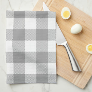 Linge De Cuisine Gris Neutre Buffalo Check Carreaux Rustique Fermet
