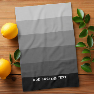 Linge De Cuisine Gris rétro avec nom Simple Sans Serif