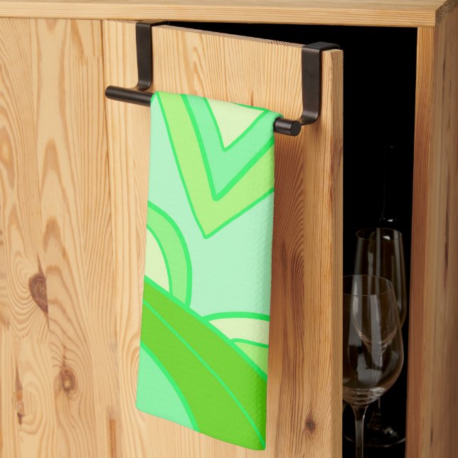 Linge De Cuisine Groovy Greens (Pliage en tiers)