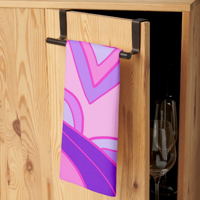 Linge De Cuisine Groovy Pinks (Pliage en tiers)