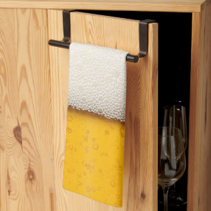 Linge De Cuisine Gros plan sur les bulles de bière