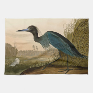 Linge De Cuisine Grue Bleue Heron Audubon Peinture