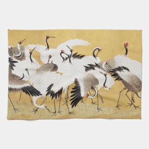 Linge De Cuisine Grues d'horloges japonaises Vintage Bird Rich Clas