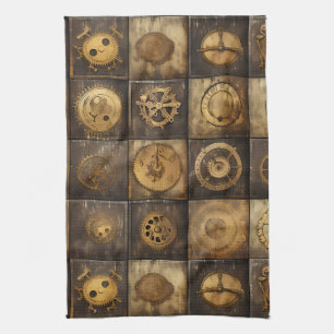 Linge De Cuisine Grunge Rustic Steampunk Horloge (15)
