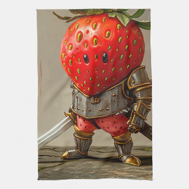 Linge De Cuisine Guerrier Fraise (Vertical)