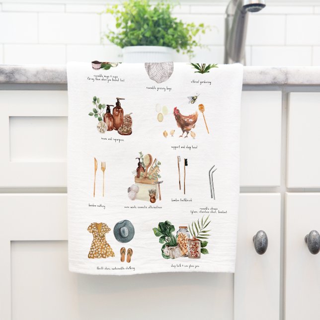 Linge De Cuisine Guide de style de vie écologique durable | Zéro dé (Créateur téléchargé)