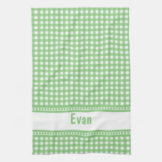 Linge De Cuisine Guingan vert et blanc