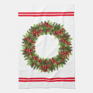 Linge De Cuisine Guirlande de baie de Serviette-Noël de cuisine
