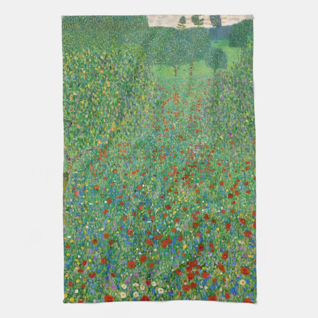 Linge De Cuisine Gustav Klimt - Champ de coquelicots (Vertical)