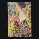 Linge De Cuisine Gustav Klimt - Dame avec ventilateur<br><div class="desc">Dame avec ventilateur - Gustav Klimt,  Huile sur toile,  1917-1918</div>