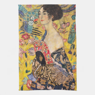 Linge De Cuisine Gustav Klimt - Dame avec ventilateur