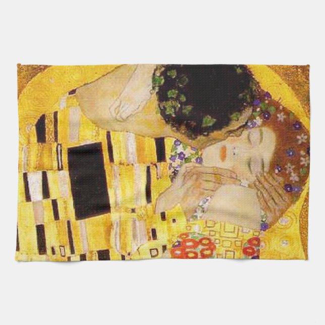 Linge De Cuisine Gustav Klimt La Peinture Classique Du Kiss (Horizontal)