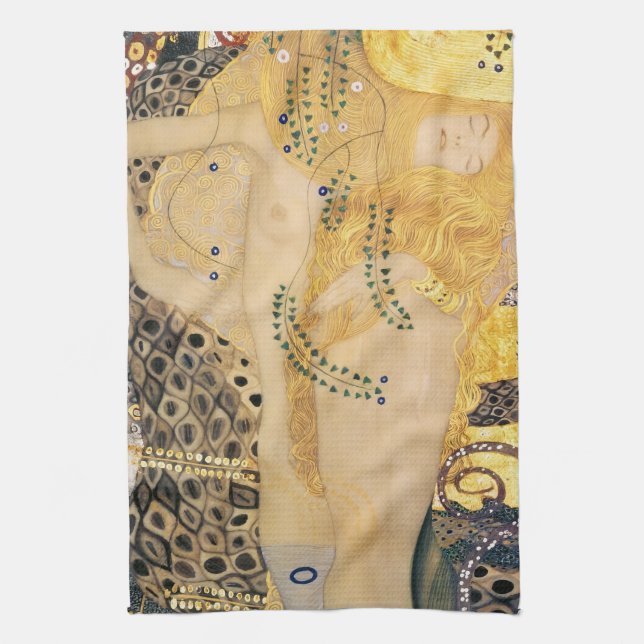 Linge De Cuisine Gustav Klimt - Serpents d'eau I (Vertical)