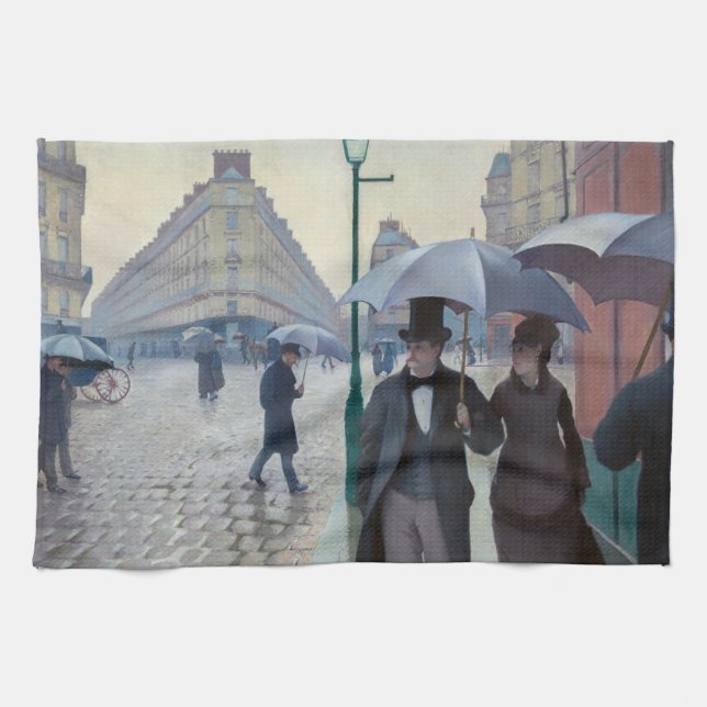 Linge De Cuisine Gustave Caillebotte - Rue de Paris ; Temps de plui (Horizontal)