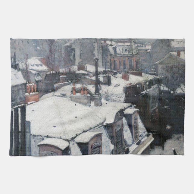 Linge De Cuisine Gustave Caillebotte - Toits sous la neige (Horizontal)