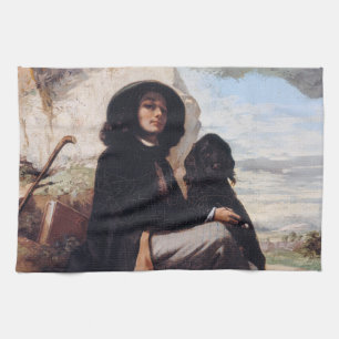 Linge De Cuisine Gustave Courbet - Autoportrait au chien noir