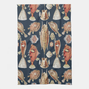 Linge De Cuisine Haeckel Ostraciontes Poissons Tropicaux Art de la 