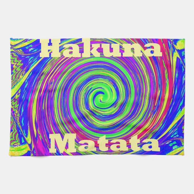 Linge De Cuisine Hakuna Matata - Conception de tourbillons aux coul (Horizontal)