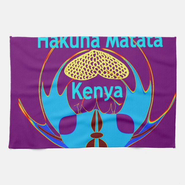 Linge De Cuisine "Hakuna Matata Kenya" Papillon Art Imprimer/Graphi (Horizontal)