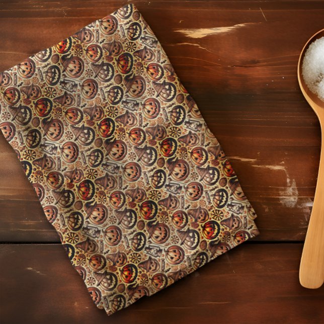 Linge De Cuisine Halloween brun orange style (Créateur téléchargé)