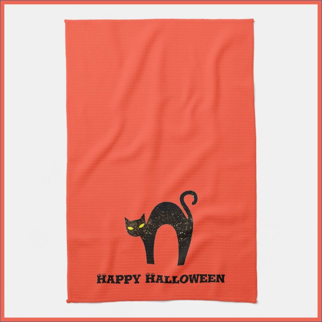 Linge De Cuisine Halloween Chat Noir Effrayant (Créateur téléchargé)