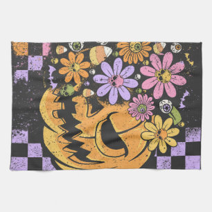 Linge De Cuisine Halloween Citrouille Floral Automne