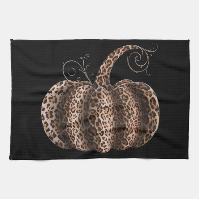 Linge De Cuisine Halloween Citrouille Plaid Leopard automne Thanksg (Horizontal)