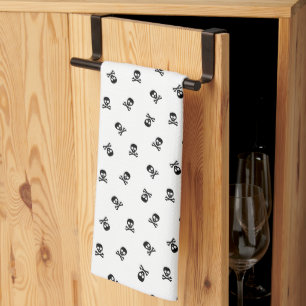 Linge De Cuisine Halloween crâne et os croisés