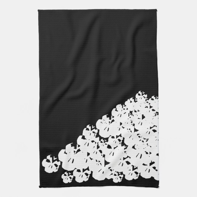 Linge De Cuisine Halloween crânes blancs effrayants pile noir (Vertical)
