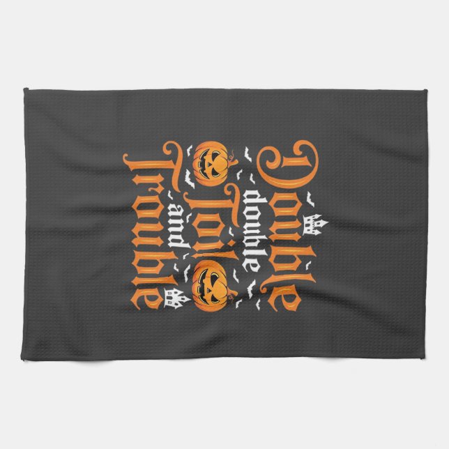Linge De Cuisine Halloween Double Double Toil and Trouble_1 (Horizontal)