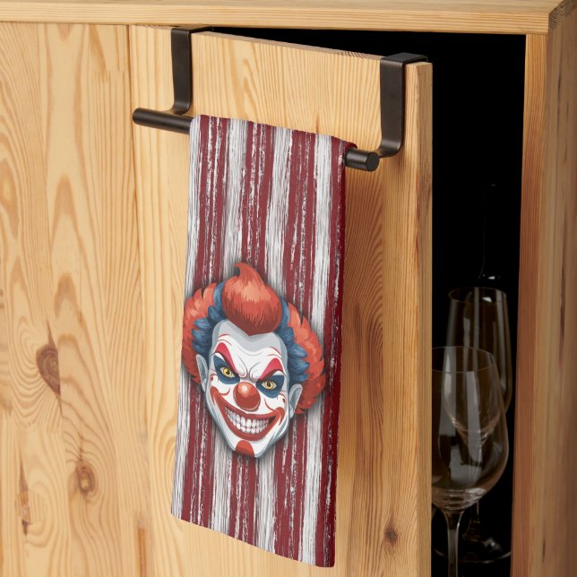 Linge De Cuisine Halloween du Carnaval de Clown déplaisant (Pliage en tiers)