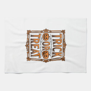 Linge De Cuisine Halloween Farce Friandise Citrouilles Crânes Gravu
