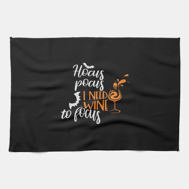 Linge De Cuisine Halloween Hocus Pocus I Need Wine Birthday (Horizontal)