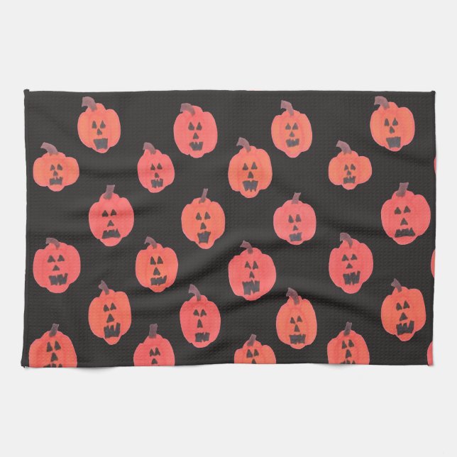 Linge De Cuisine Halloween Jack-o'-lantern (Horizontal)