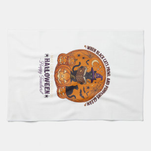 Linge De Cuisine Halloween Joyeux Professeur Chat Noir Sorcière Cha