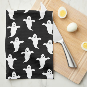 Linge De Cuisine Halloween moderne simple noir et blanc Fantômes