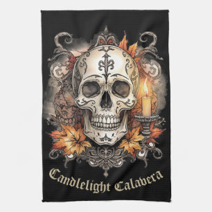Linge De Cuisine Halloween, Motif Crâne, Calavera à la Lumière des