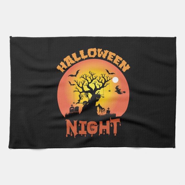 Linge De Cuisine Halloween Night Birthday (Horizontal)