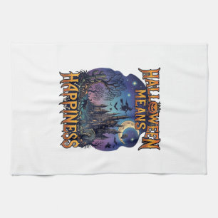 Linge De Cuisine Halloween signifie bonheur château hanté sorcière