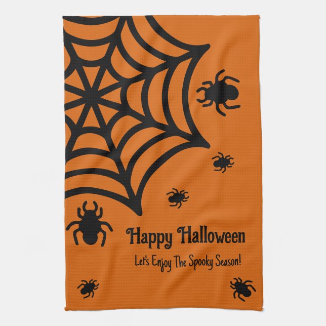 Linge De Cuisine Halloween Spiderweb personnalisé (Vertical)