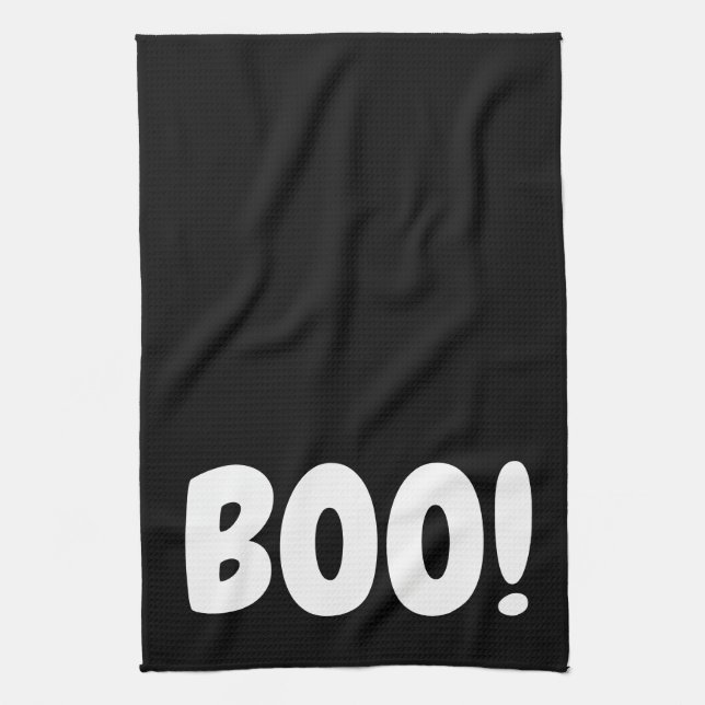LINGE DE CUISINE HALLOWEEN VACANCES GRAPHIQUE BOO CUISINE PLAT SERV (Vertical)
