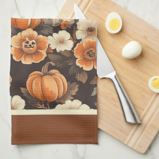 Linge De Cuisine Halloween Vintage Avec Fantôme Et Fleurs